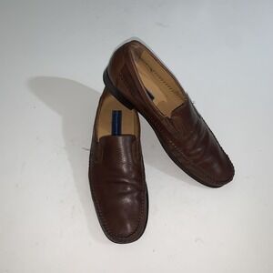 Giorgio Brutini Shoes Mens Size 9 Brown Leather Slip On Oxford Loafers Dress